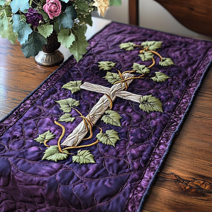 Vine Wrapped Cross Quilted Table Runner NCU0NT3337