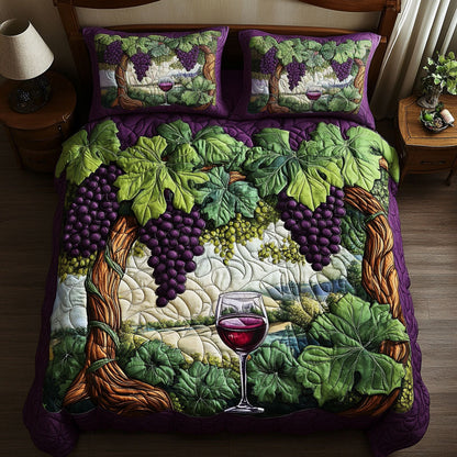 Vineyard Dreams 3-Piece Quilted Bedding Set NCU0NT6025