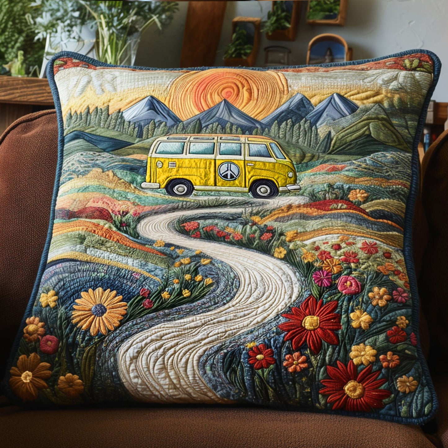 Vintage Wanderlust V2 Quilted Pillow Case NCU0PT5694