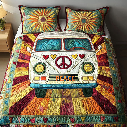 Vintage Adventure 3-Piece Quilted Bedding Set NCU0NT3904