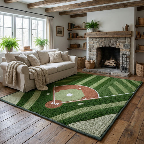 Vintage Baseball Area Rug NCU0DK12136
