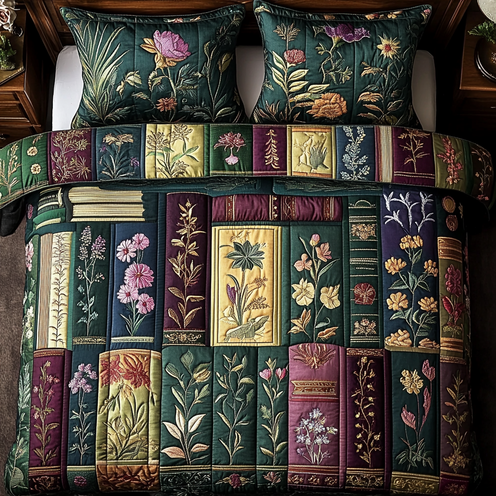 Vintage Bloom 3-Piece Quilted Bedding Set NCU0DK9303