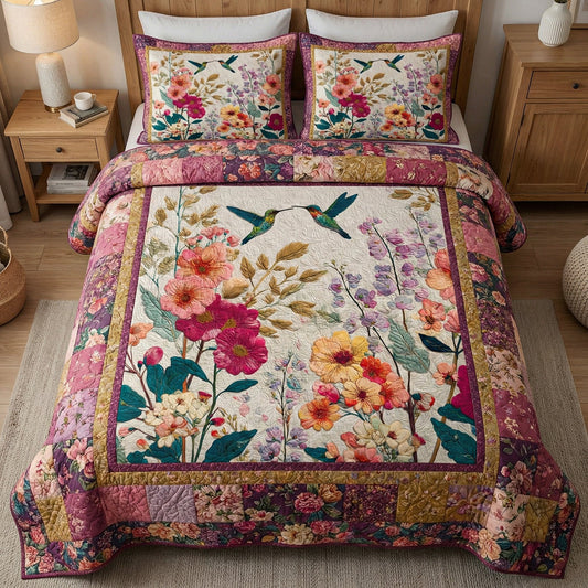 Vintage Blossom 3-Piece Quilted Bedding Set NCU0NT12331