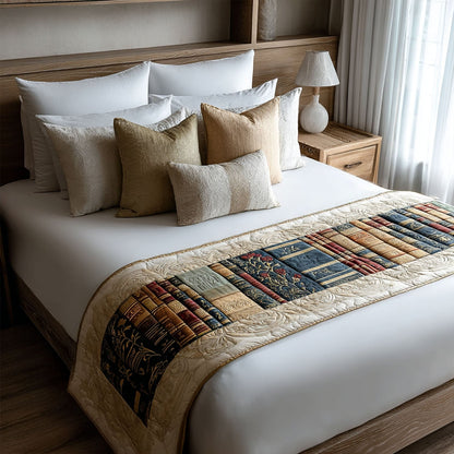 Vintage Book Bliss Quilted Bed Runner NCU0PT8054