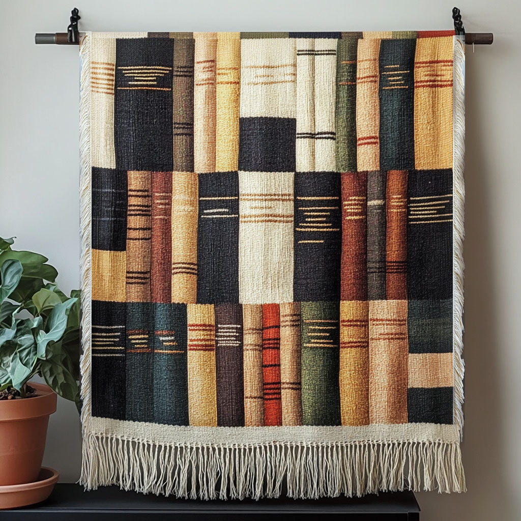 Vintage Book Spines Woven Sofa Blanket NCU0NT4754