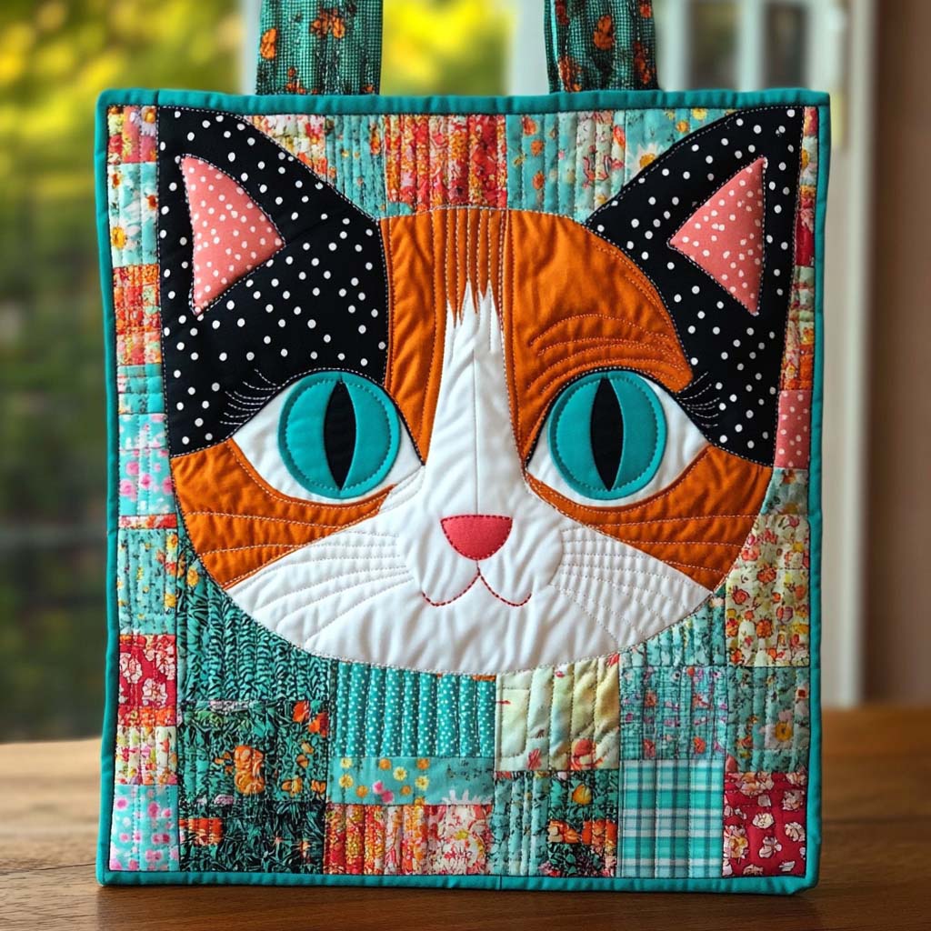 Vintage Calico Cutie Quilted Tote Bag NCU0XD1217