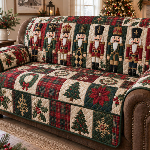 Vintage Christmas Charm Quilted Sofa Cover NCU0PT12194
