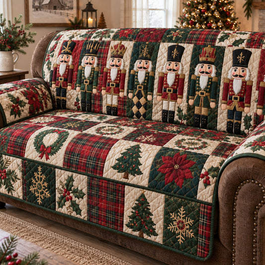 Vintage Christmas Charm Quilted Sofa Cover NCU0PT12194