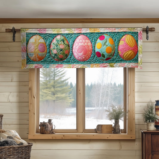 Vintage Easter Eggs Quilted Valance NCU0NT4518