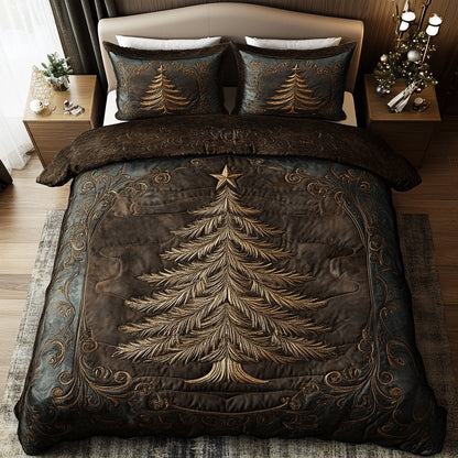 Vintage Evergreen 3-Piece Quilted Bedding Set NCU0DV8469