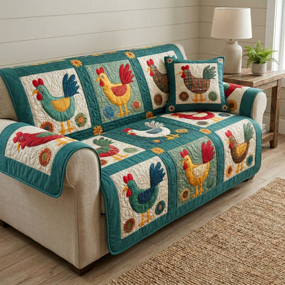Vintage Farm Quilted Sofa Cover NCU0NT12391