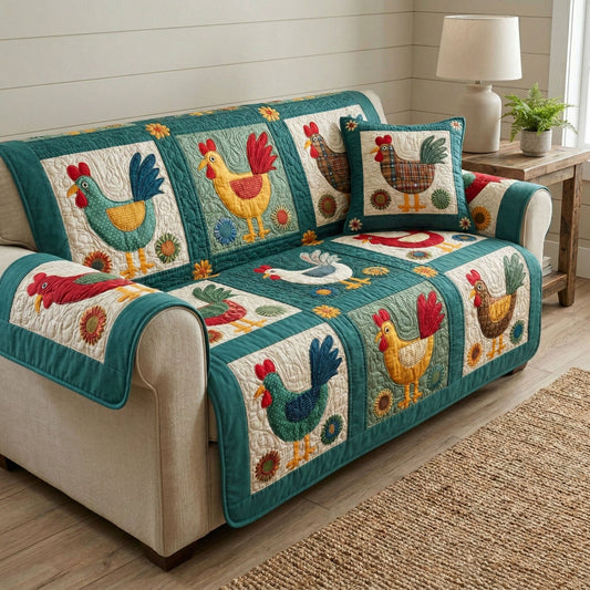 Vintage Farm Quilted Sofa Cover NCU0NT12391
