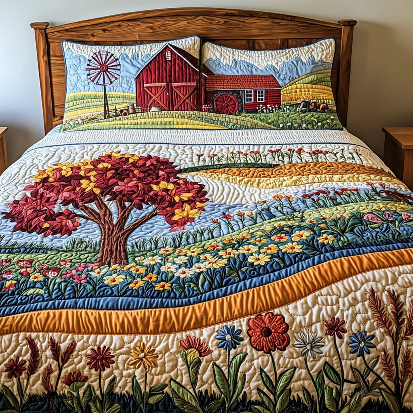 Vintage Fields 3-Piece Quilted Bedding Set NCU0PT6803