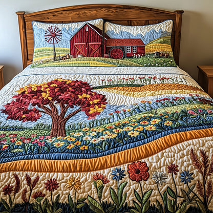Vintage Fields 3-Piece Quilted Bedding Set NCU0PT6803