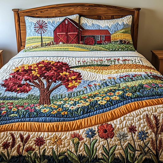 Vintage Fields 3-Piece Quilted Bedding Set NCU0PT6803