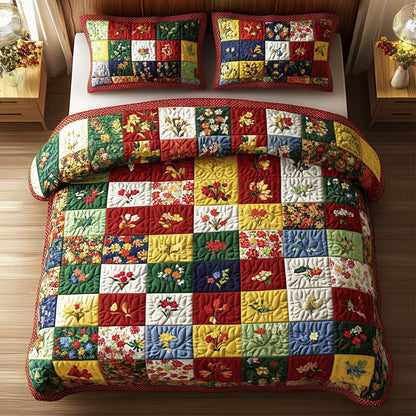 Vintage Garden 3-Piece Quilted Bedding Set NCU0NT4059