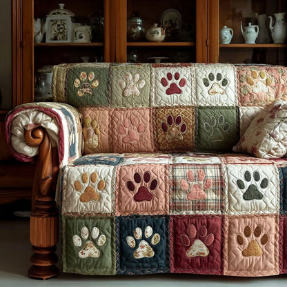 Paw Quilted Sofa Cover NCU0VT363