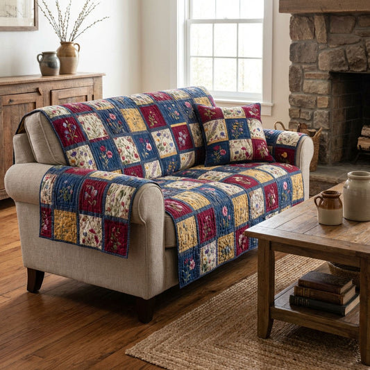Vintage Garden Quilted Sofa Cover NCU0DK12119