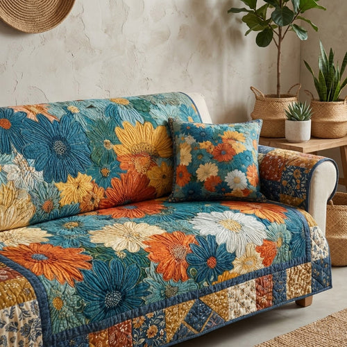 Vintage Garden Quilted Sofa Cover NCU0VL3410