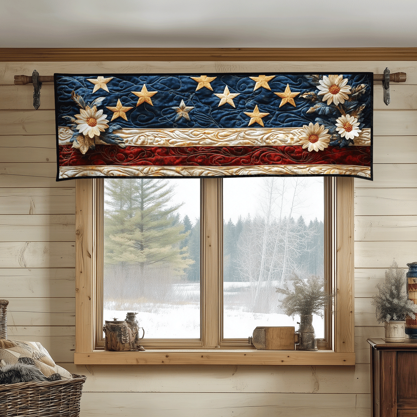 Vintage Glory Blooms Quilted Valance NCU0DV3931