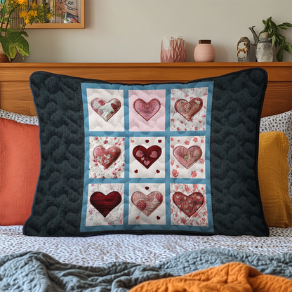 Vintage Heart Charm Quilted Bedding Pillow Case NCU0DK3848
