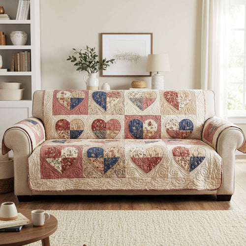 Vintage Heartloom Quilted Sofa Cover NCU0TV1486