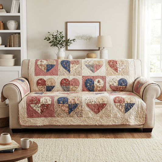 Vintage Heartloom Quilted Sofa Cover NCU0TV1486