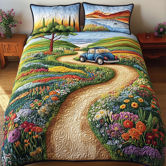 Vintage Joyride 3-Piece Quilted Bedding Set NCU0PT5322