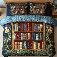 Vintage Library 3-Piece Quilted Bedding Set NCU0VL1259