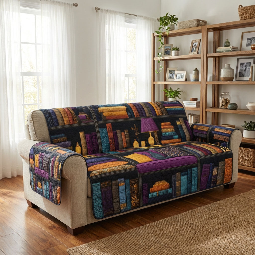 Vintage Library Quilted Sofa Cover NCU0DK12156