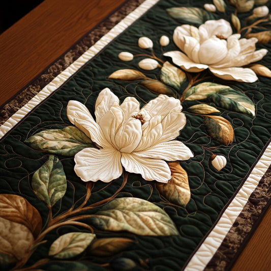 Vintage Magnolia Charm Quilted Table Runner NCU0PT3866