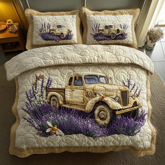 Vintage Meadow 3-Piece Quilted Bedding Set NCU0DV9051