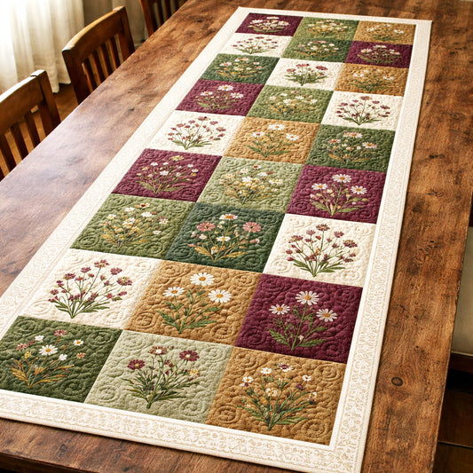 Vintage Meadow Quilted Table Runner NCU0TV1700