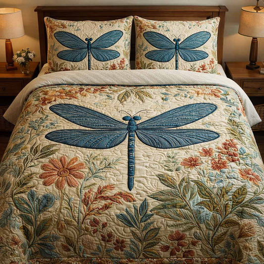 Vintage Mist 3-Piece Quilted Bedding Set NCU0XD2476