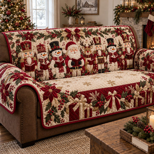 Vintage Noel Caroling Choir Quilted Sofa Cover NCU0PT12195