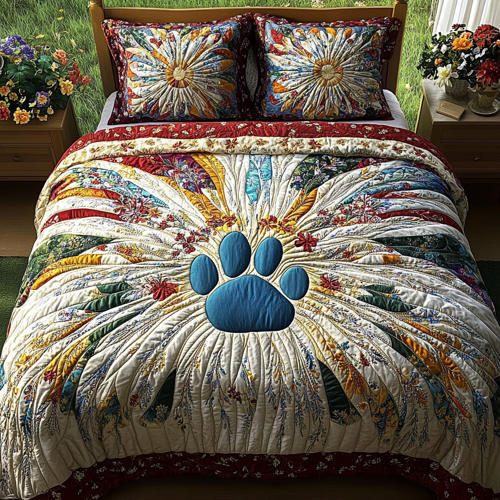 Vintage Patch Paws 3-Piece Quilted Bedding Set NCU0DV8968