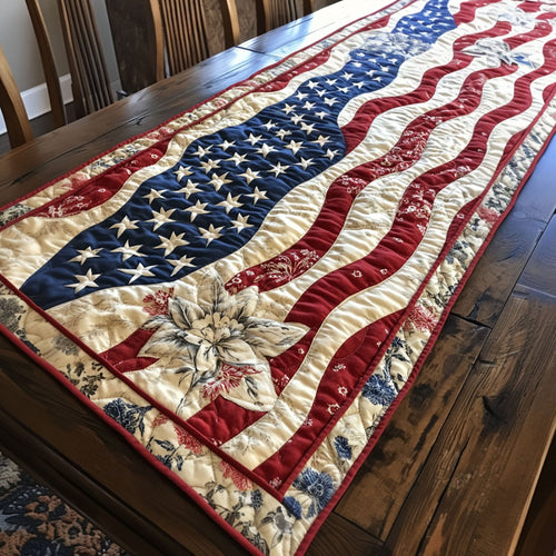 Vintage Patriot Quilted Table Runner NCU0PT5383