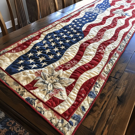 Vintage Patriot Quilted Table Runner NCU0PT5383