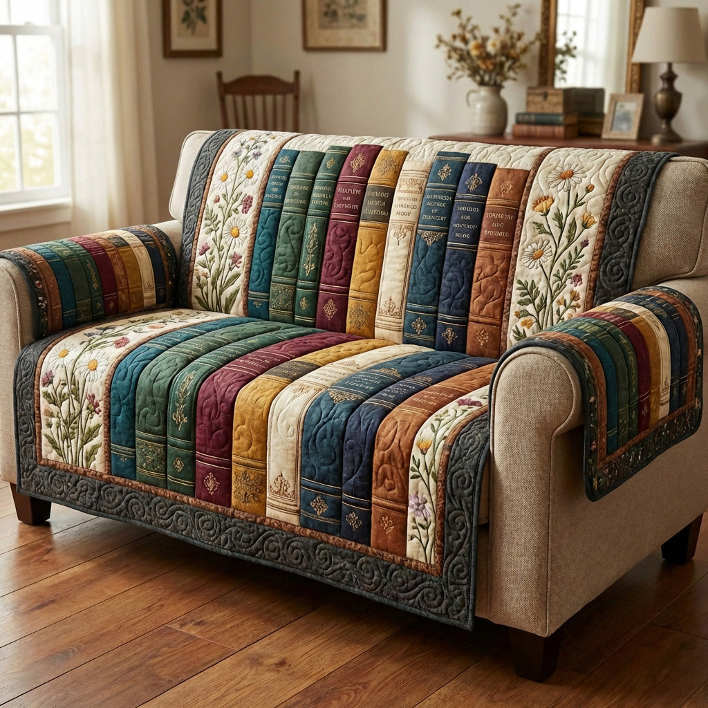 Vintage Reading Room Quilted Sofa Cover NCU0TV1604