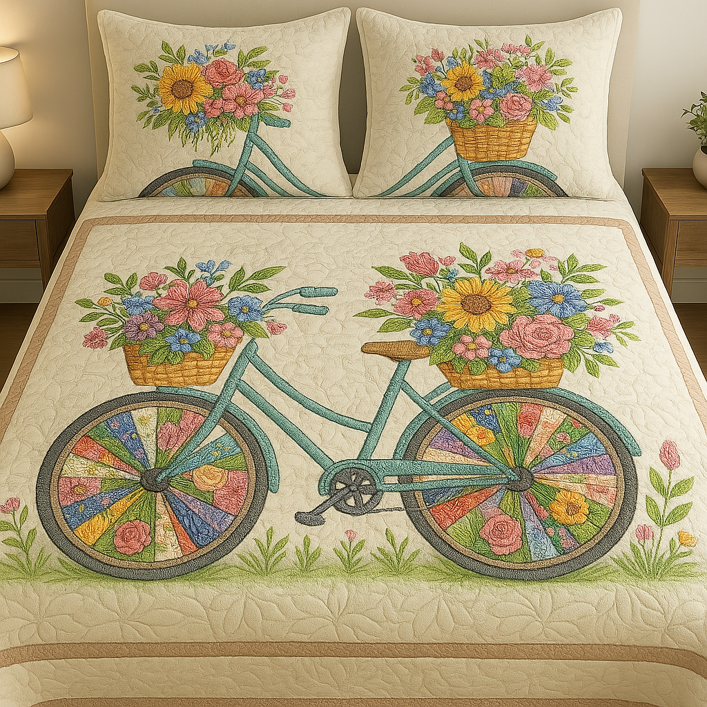 Vintage Ride 3-Piece Quilted Bedding Set NCU0DK6084