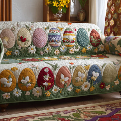 Vintage Springtime Bunnies Quilted Sofa Cover NCU0PT11425