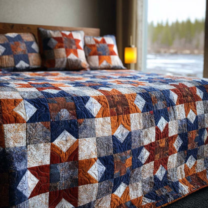 Vintage Starfire 3-Piece Quilted Bedding Set NCU0NT11434
