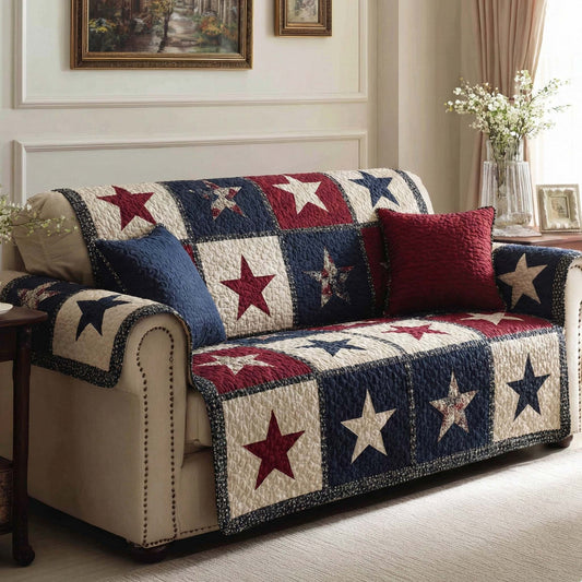Vintage Stars Quilted Sofa Cover NCU0XD2256