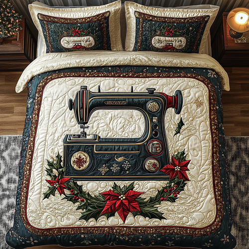 Vintage Stitch 3-Piece Quilted Bedding Set NCU0TL2121