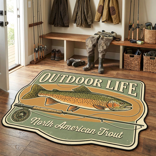 Vintage Trout Custom Shape Area Rug NCU0TV1857