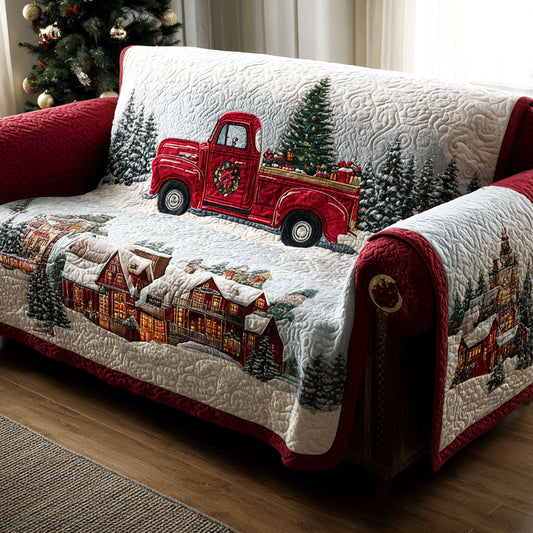 Vintage Truck Town Quilted Sofa Cover NCU0TV881