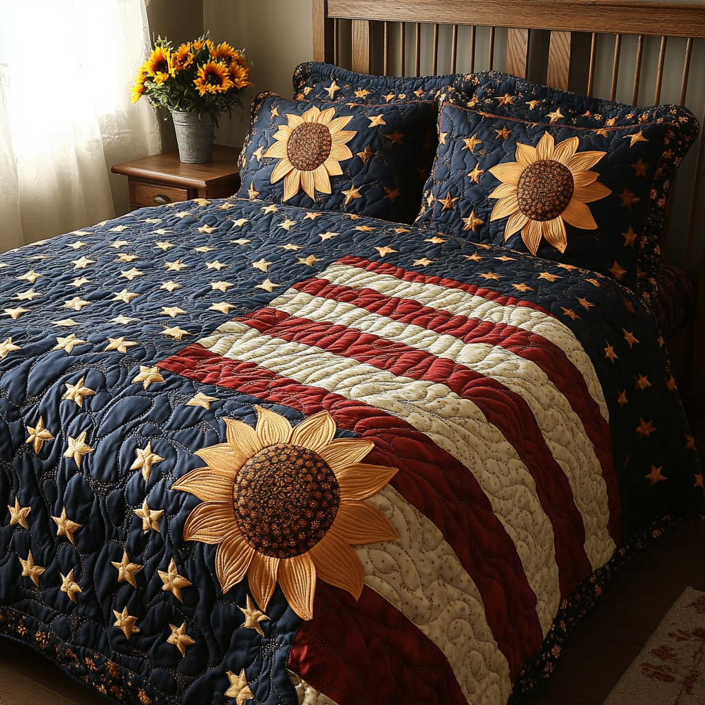 Vintage Valor 3-Piece Quilted Bedding Set NCU0DV3976