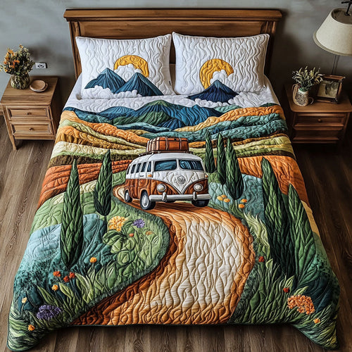 Vintage Vibes Escape 3-Piece Quilted Bedding Set NCU0PT4303