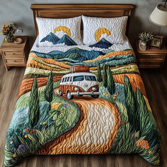 Vintage Vibes Escape 3-Piece Quilted Bedding Set NCU0PT4303