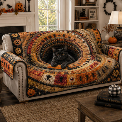 Vintage Watcher Quilted Sofa Cover NCU0VL3622